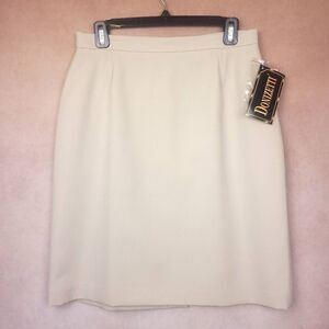 Vintage Donizetti Above Knee Office Pencil Skirt Off White Stone Color Size 10